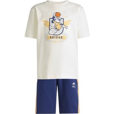 Adidas Disney Mickey Mouse Beyaz Çocuk Şort Tshirt Takım