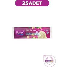 Parex Büzgülü Çöp Torbası Vanilya Kokulu Orta Boy 15'li 55 x 60 cm 25 Paket