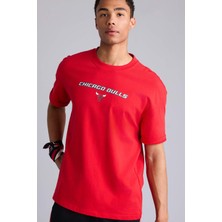 DeFacto NBA Chicago Bulls Oversize Kısa Kollu Tişört H3318AX26SM