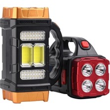 Esranın Dünyası Solar ve USB Şarjlı LED + Cob El Feneri | 1500 Mah Şarjlı Taşınabilir Çalışma Işığı–su geçirmez (4887)