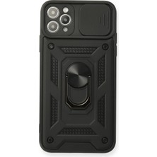 Iphone 11 Kılıf Pars Lens Yüzüklü Silikon - Siyah