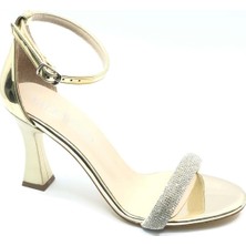 Kocamanlar Ayakkabı Kocamanlar Şerit Taşlı Tek Bant Kadın Topuklu Ayakkabı