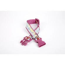 Colezium Pati Desenli Dokuma Köpek Boyun Tasması 3 cm x 36-60 cm Mor