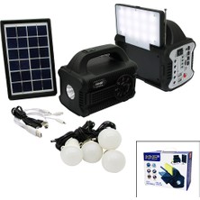 Esranın Dünyası 3ın1 - Solar 2in1 Sabit+Oynar Başlı El Feneri - Radyo - Mp3 Bluetooth - Usb/ Tf Port - 4 Parça  Ampul Kablolu - Powerbank (4887)
