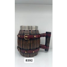Pileli Store Büyük Boy Kemerli Fıçı Şeklinde Çelik Kupa Kod 8392