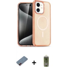 Marsilyan™- iPhone 12 Kılıf Eksen Doku Koleksiyonu - Siyah Joko Magic 5d Hayalet Cam + Kırmızı Metal Kamera Lens Koruma Cam
