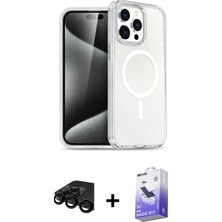 Marsilyan™- iPhone 15 Pro Max Kılıf Nova Asil Prime - Siyah Bilvis 5in1 5d Magic Hayalet Cam Ekran Koruyucu + Siyah Raze Metal Kamera Lens