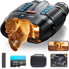 Delixa Görüş Gözlükleri - App 4K Görüş Dürbünleri, 10000MAH Pil, 128GB Kart Dahil, 3'' UHD Ekran 8x Dürbün,