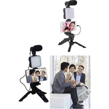 Esranın Dünyası Telefon Tutucu LED Işıklı Kumandalı Mikrofon Telefon Vlog Video Kayıt - Lisinya