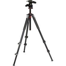 Delixa Kiti Alüminyum 3 Yollu Başlı 3 Bölümlü Tripod, Profesyonel Kiti, Kamera Kafalı Kamera Tripodu