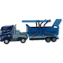 Esranın Dünyası Metal Tır 1:24 - Sesli Işıklı Taşıyıcı Dorseli Tır 30 cm - Lacivert (Lisinya)