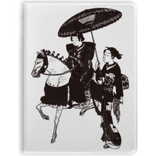 Delixa Japonya Kadın Binicilik Çizimi Defter Sakız Kılıfı Günlük Yumuşak Kapak