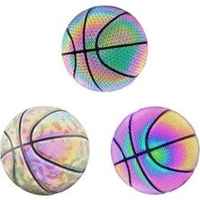 Delixa Teknotrust Holografik Yansıtıcı Basketbol Topu Pu Orijinal Deri - 640 Gram Iğne Hediyeli Çok