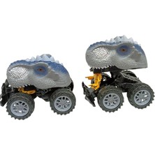Esranın Dünyası Sürtmeli Dinazor Robota Dönüşen Araba 14 cm - Gri (Lisinya)