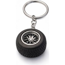 Delixa Araba Lastik Jant Anahtarlık 3D Metal Zincirli