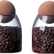 Delixa 2 Adet Mantar Kapaklı Isıya Dayanıklı Kavanoz Saklama Kavanozları Şeker Çay Baharat D,