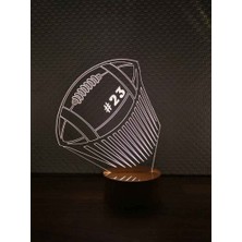 Delixa Lamp 3 Boyutlu Amerikan Futbol Topu Masa Lambası Taban