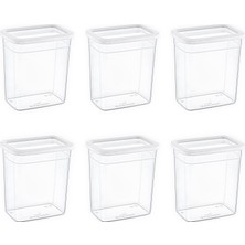 Delixa 6'lı Set Skali Dikdörtgen Saklama Kabı 2350 ml - , Çok Amaçlı Saklama Kabı