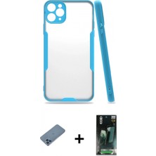 Marsilyan™- iPhone 11 Pro Max Kılıf Atlas Asil Serisi - Şeffaf 360 Full Body Arka Koruyucu + Mavi Shine Kamera Lens Koruma Cam