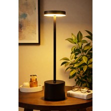 Delixa Şarjlı Masa Lambası Metal Abajur Dokunmatik 3 Işık Parlaklık Ayarlı Masa Üstü Lamba ()