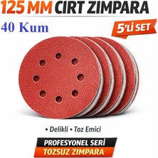 Venoa 125 mm Cırt Zımpara Kağıdı 5 Adet – 8 Delikli Disk, Ahşap & Metal Uyumlu - 40 Kum