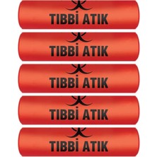 Delixa Tıbbi Atık Torbası Büyük Boy 65X80 cm 300 gr 10 Lu Rulo x 5 = 50 Adet (- Baskılı)