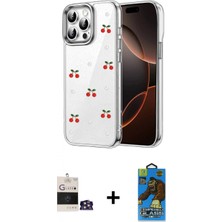 Marsilyan™- iPhone 14 Pro Max Kılıf Yörünge Form - Siyah 18D Cam Ekran Koruyucu + Gümüş Bilvis Titan Kamera Lens