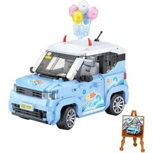 Esranın Dünyası LZ-1131  balon Arabası Mavi 875 Parça Block Oyuncak RSPRD34-ESRDNS