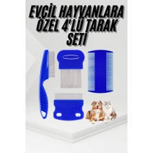 Emrexporter 4'lü Bit Pire Tarağı Set Kedi Köpek Evcil Hayvan Tüy Toplayıcı Mavi - EM002Z-7U9F82