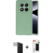 Marsilyan™- Redmi Note 14 Pro 4g Kılıf Ufuk Serisi - Şeffaf Hayalet Polymer Nano Ekran Koruyucu + Siyah Pvd Metal Kamera Lens