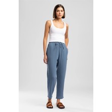 Lee Cooper Alberty Kadın Regular Fit Pamuklu Pantolon Mavi