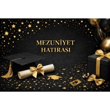 Bkmc Premium Mezuniyet Hatırası 2026 Brandası – Siyah Gold Fotoğraf Çekim Backdrop Afiş Brandası
