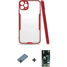 Marsilyan™- iPhone 11 Pro Max Kılıf Atlas Asil Serisi - Siyah 360 Mat Full Body Arka Koruyucu + Siyah Shine Kamera Lens Koruma Cam