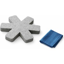 Meden Mağaza 10’lu Tava Keçesi 30 cm – Kalın Tencere & Tava Çizilme Önleyici Koruyucu Set (Borcam Uyumlu + 1 Mikrofiber Bez Dahil)