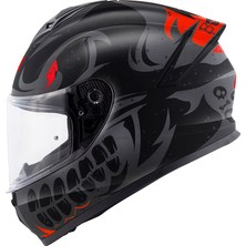 Givi 50.x Bones Mat Siyah-Kırmızı Kapalı Motosiklet Kaskı