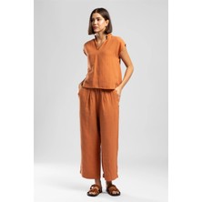 Lee Cooper Patty Kadın Crop Pantolon Kahverengi