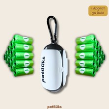 Patilüks Metal Klipsli Aparat ve 30 Rulo (450 Adet) Lavanta Kokulu Köpek Kaka Poşeti Seti