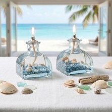Imperiums Ocean Blue Dekoratif Kandil Mum 2'li Set