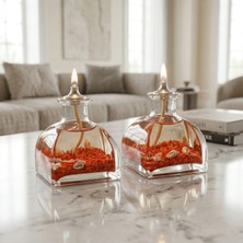 Imperiums Ocean Red Dekoratif Kandil Mum 2'li Set