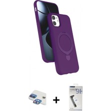 Marsilyan™- iPhone 11 Kılıf Iz Işık Koleksiyonu - Şeffaf Uv Polymer Nano Ekran Koruyucu + Gökkuşağı Pers Alüminyum Kamera Lens