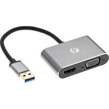 Vcom Cu322M Usb3.0 Erkek To Hdmi Dişi + Vga Dişi Çevirici