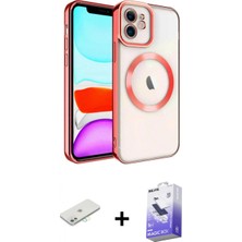 Marsilyan™- iPhone 12 Kılıf Nova Işık Özel Seri - Siyah Bilvis 5in1 5d Magic Hayalet Cam Ekran Koruyucu + Sarı Renkli Kamera Lens Koruma Cam