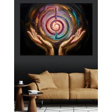 Karizma Tablo El Üzerinde Parlayan Mistik Sembol Dekoratif Kanvas - Mdf Ahşap Tablo