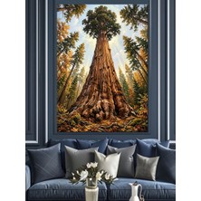 Karizma Tablo Ormandaki Devasa Dev Ağaç Gövdesi Dekoratif Kanvas - Mdf Ahşap Tablo