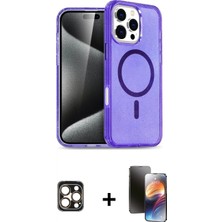 Marsilyan™- iPhone 16 Pro Max Kılıf Nova Asil Prime - Siyah 3D Antistatik Mat Seramik Nano Ekran Koruyucu + Gold Pvd Metal Kamera Lens