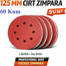 Venoa 125 mm Cırt Zımpara Kağıdı 5 Adet – 8 Delikli Disk, Ahşap & Metal Uyumlu - 60 Kum