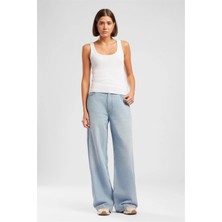 Lee Cooper Kate Kadın Loose Straight Fit Jean Pantolon Mavi