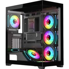 frisby fc-9565g gdomınator 650w 80+ gaming kasa 7x argb fan boş bilgisayar kasası