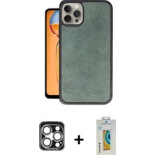 Marsilyan™- iPhone 15 Pro Max Kılıf Kıvılcım Işık Serisi - Siyah Polymer Nano Ekran Koruyucu + Gümüş Pvd Metal Kamera Lens