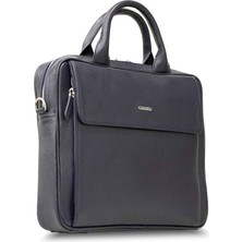 Guard Lacivert Hakiki Deri 14' Inç Laptop Çantası - GRD260418WT1598